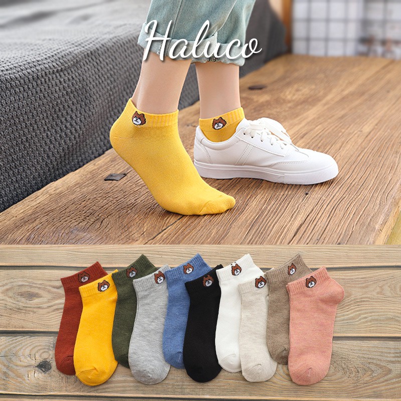 Tất gấu cổ ngắn Hàn Quốc,Tất nữ cổ ngắn xinh xắn Haluco accessories TN03