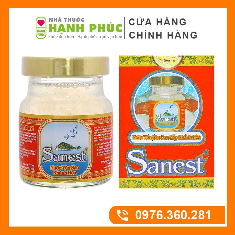 Nước Yến Sào Sanest Khánh Hòa Không Đường Và Có Đường Lọ 70ml