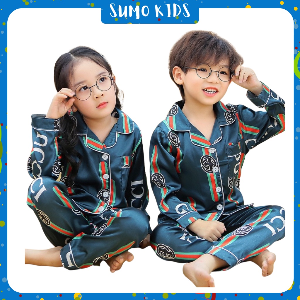 Đồ Bộ Pyjama Cho Bé In Gu Chì Cực Xinh, Bộ Đồ Ngủ Cho Bé Từ 7-28Kg - SUMO KIDS