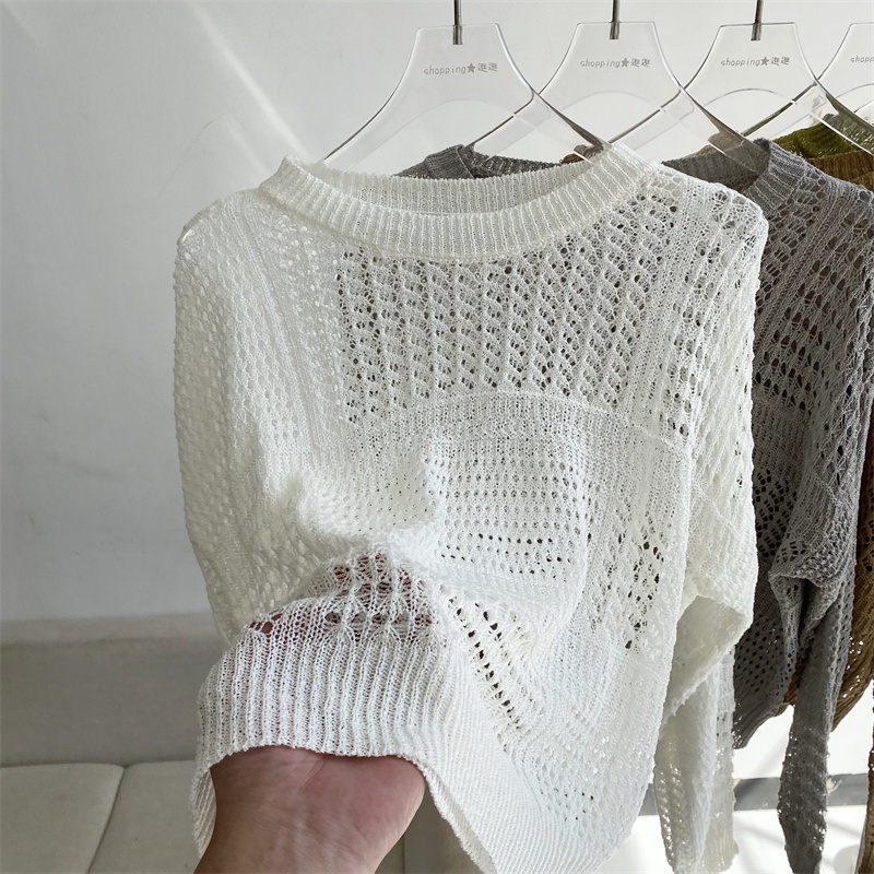 Porozi  Áo len dệt kim tay dài dáng ngắn phong cách thời trang Hàn Quốc dành cho nữ