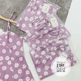 Bigsize Đầm hoa cúc 2 dây D414