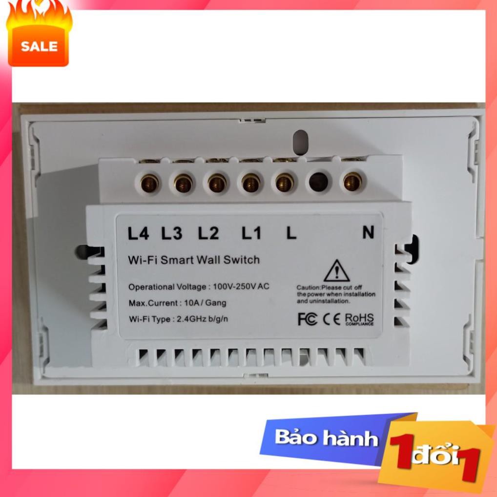 Công tắc Wifi  cảm ứng 4 nút thông minh, điều khiển từ xa bằng điện thoại, tiện ích,dễ sử dụng .