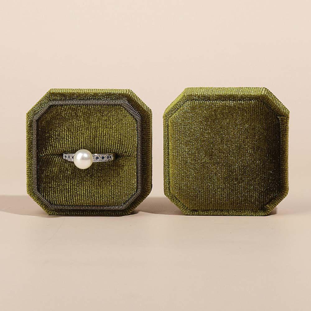 ANEMONE Hộp Đựng Nhẫn Đính Hôn Bằng Nhung Có Nắp Tháo Rời Được Phong Cách Vintage