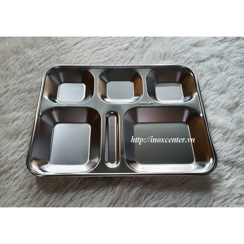 KHAY CƠM PHẦN 5 NGĂN INOX 304 CAO CẤP