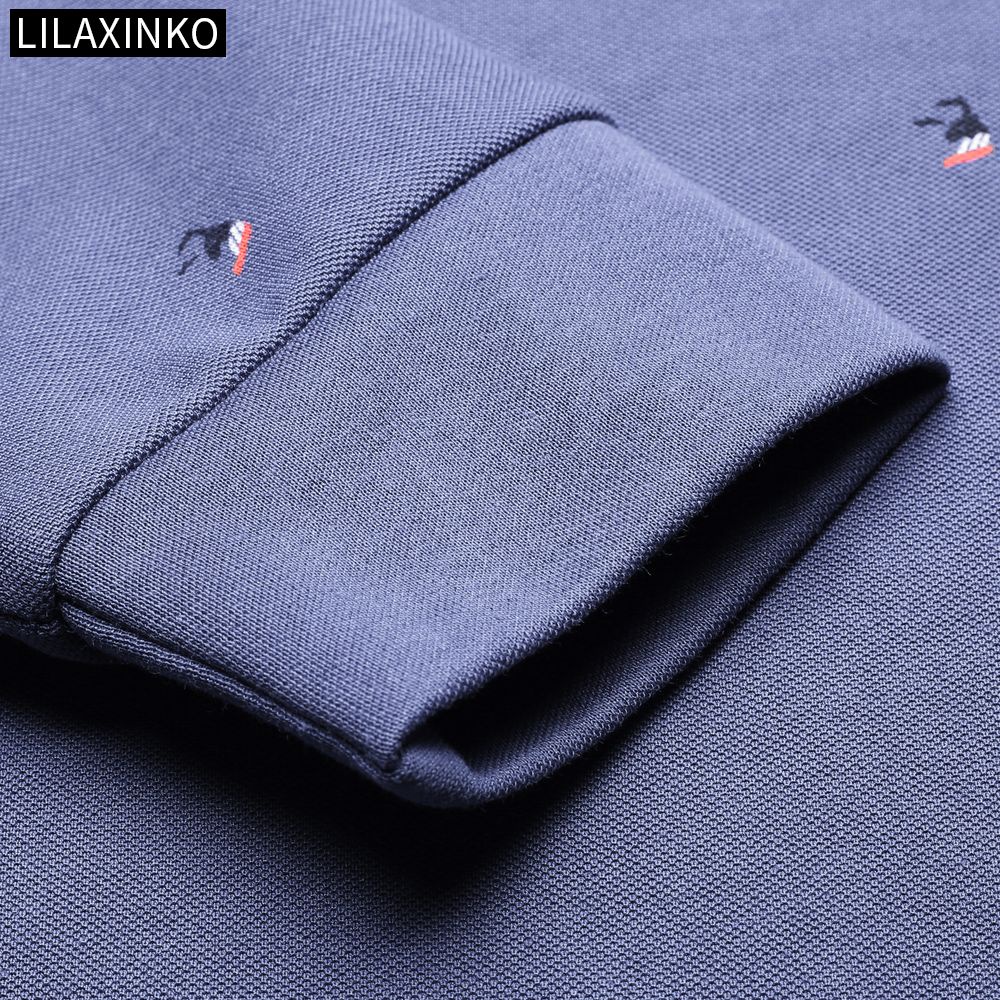 Áo Thun Polo Cotton Tay Dài In Chữ 5 Màu Thời Trang Thu Đông Dành Cho Nam