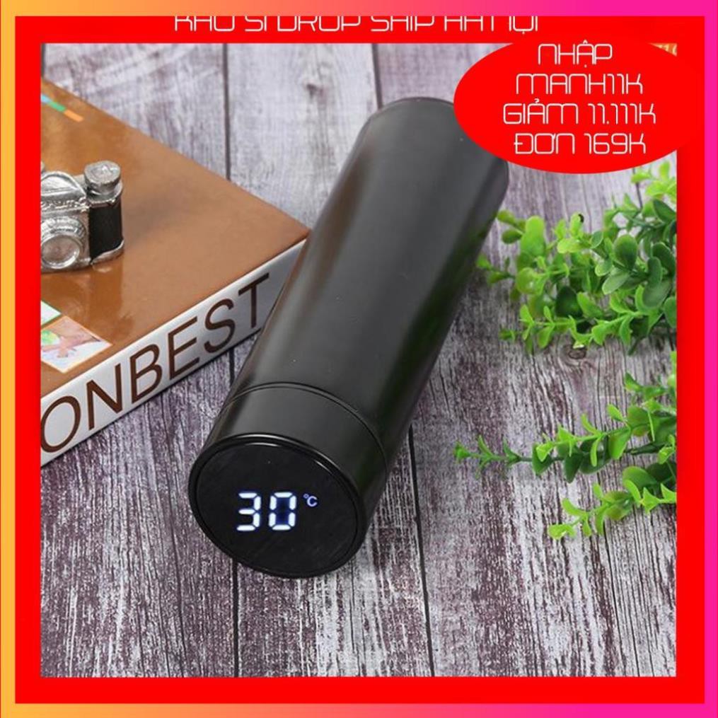 Bình giữ nhiệt 500ml có màn hình hiển thị nhiệt độ-giữ nước nóng,lạnh - pin năng lượng mặt trời