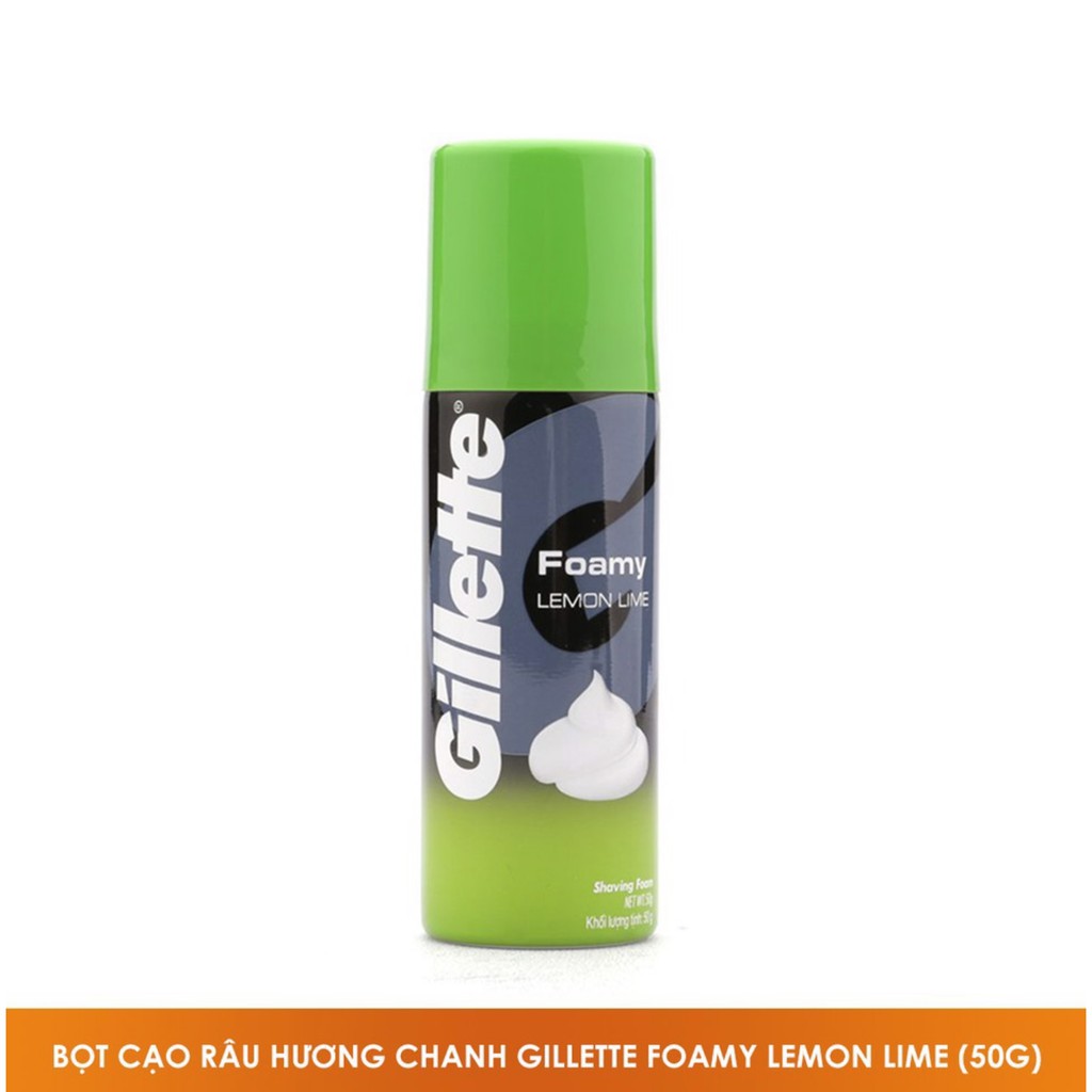 Bọt cạo râu hương chanh Gillette Foamy Lemon Lime 50g