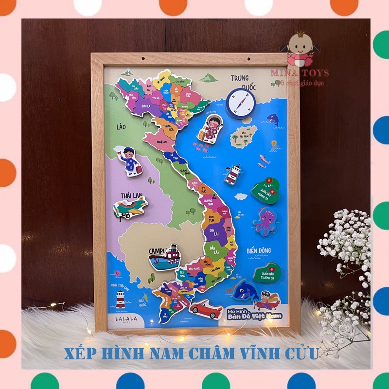 (Mẫu VN) - XẾP HÌNH / LẮP GHÉP NAM CHÂM VĨNH CỬU - Chính hãng Lalala Baby (3-15 tuổi)