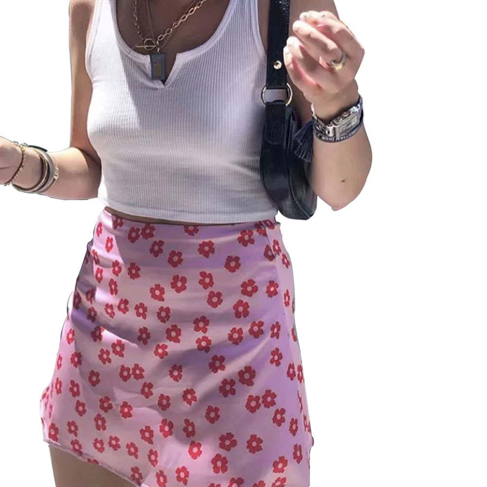 Chân váy khóa kéo họa tiết hoa thời trang dành cho nữ