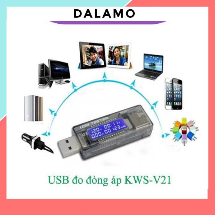 Thiết bị test pin sạc, củ sạc, đo dòng điện, check dung lượng pin KWS-V21 DALAMO