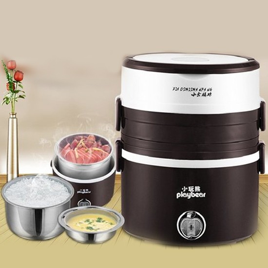 Cặp Lồng Cắm Điện 3 Tầng ruột inox Cao Cấp Giữ Nóng Thức Ăn Liên Tục | BigBuy360 - bigbuy360.vn