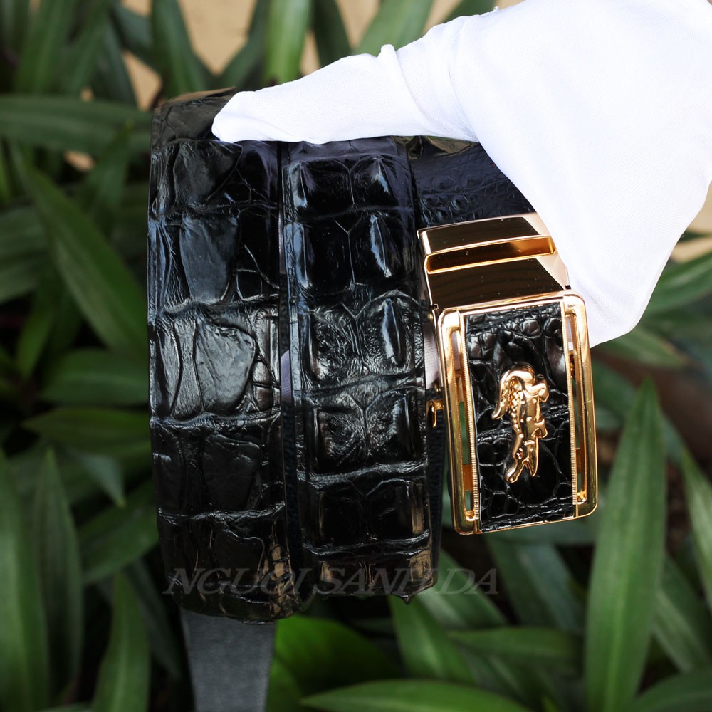 Thắt lưng cá sấu liền nguyên con NGƯỜI SÀNH DA - Bảo hành 24 tháng