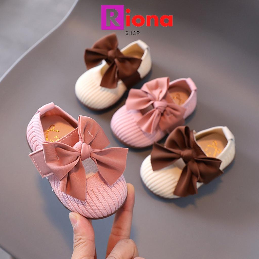 Giầy búp bê cho bé gái 1 tuổi giày tập đi em bé gái tiểu thư chun quai ngang 2 tuổi RIONASHOP