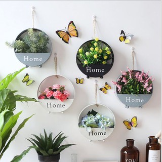 Giỏ Hoa sắt treo tường ( giỏ sắt + hoa )