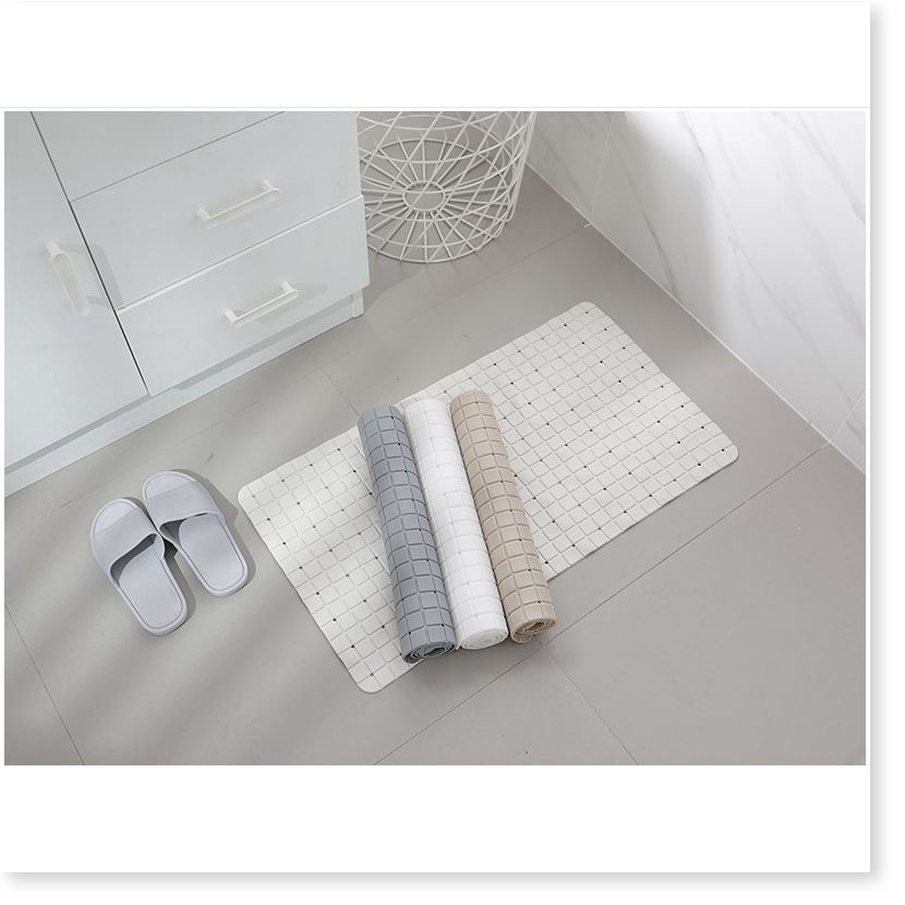 Thảm chống trượt SALE ️ Thảm chống trược nhà tắm hình ô vuông, dễ dàng cho việc tẩy rửa, có độ bền cao 7307