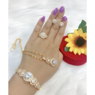 bộ trang sức mạ vàng 18k đính xoàn