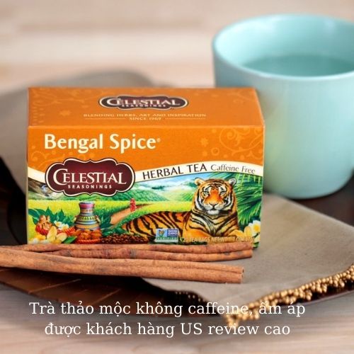 Trà thảo mộc và trà đen các vị quế, vanilla, Chai Celestial Seasonings (hàng Mỹ)