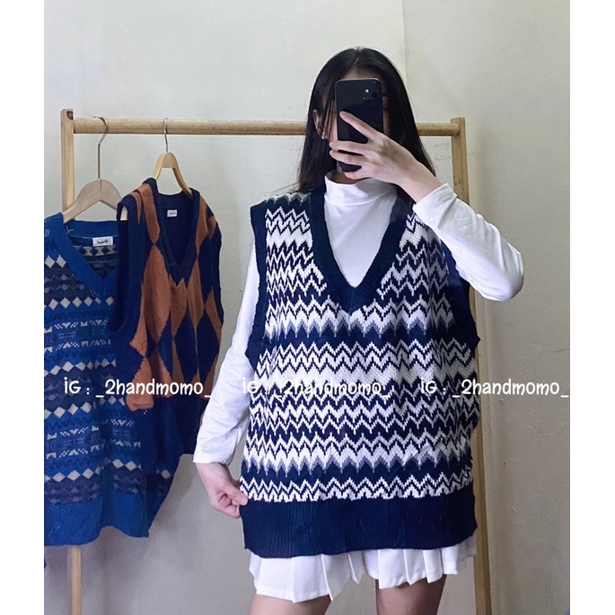 Áo Gile Cổ V Nam Nữ Hoạ Tiết Ziczac QC