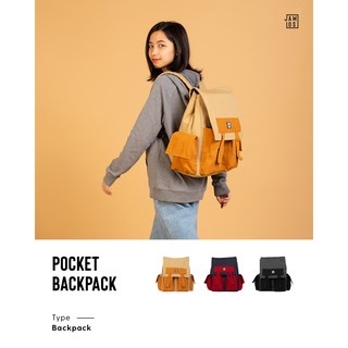 Balo thời trang nhiều ngăn vải canvas Pocket Backpack Jamlos