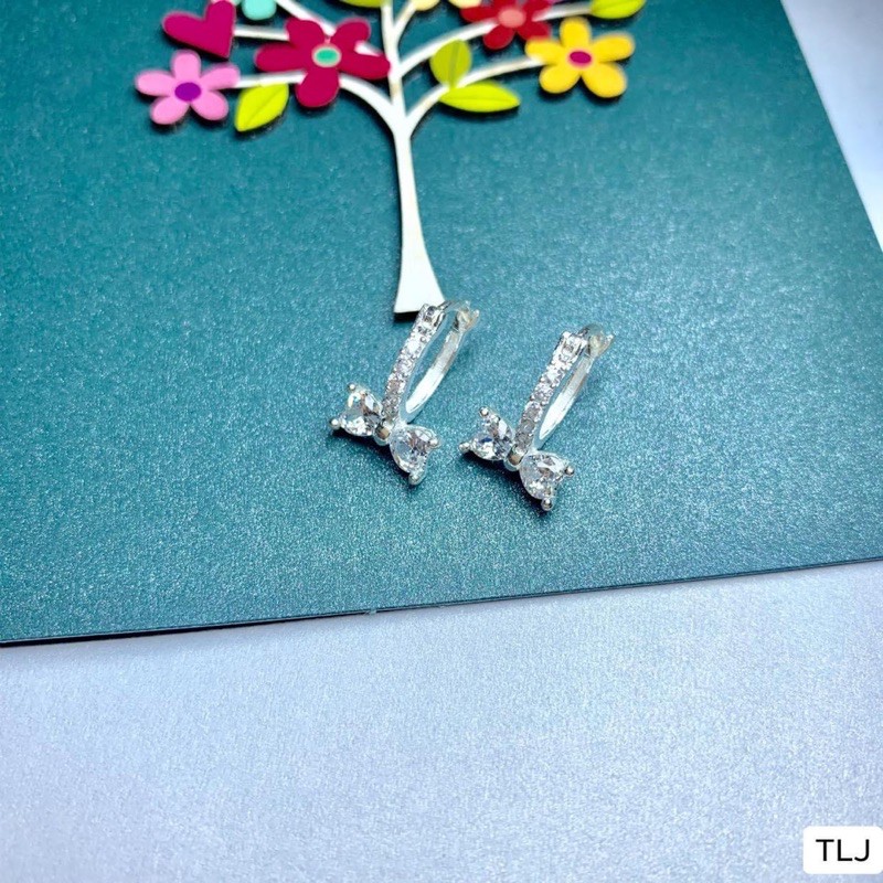 1 ĐÔI BÔNG TAI BẠC NỮ HÌNH NƠ