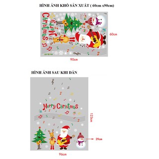 Decal dán tường Ông già noel đánh đàn