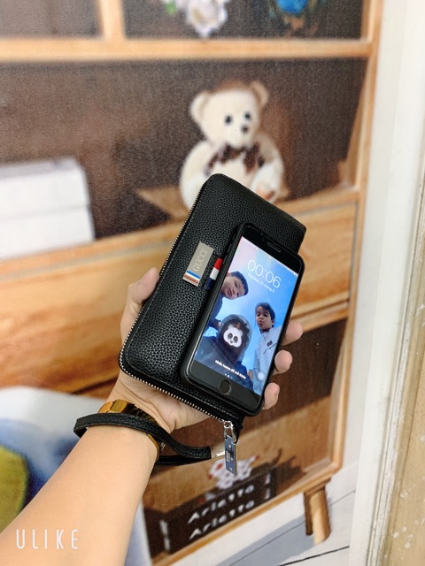 Free ship_Xả khoClucth cầm tay nam nữ. Ví da cầm tay cao cấp. Ví da dài bản to.