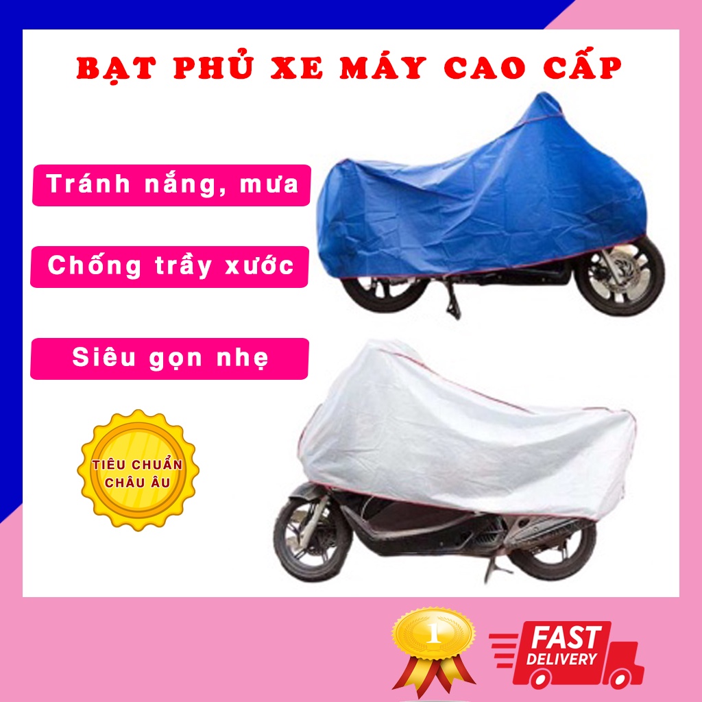 Bạt phủ xe ga, xe số, xe điện - Chống nắng mưa, chống trầy xước, chống bụi, 2 màu xanh và xám