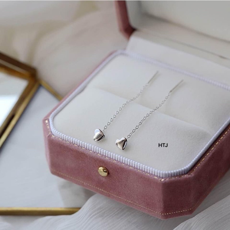 Bông tai tim tua bạc ta, NHẹ nhàng nữ tính, Phong cách thời thượng Mainomi Shop Bạc Xinh