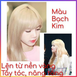 "THUỐC NHUỘM TÓC MÀU BẠCH KIM-Thuốc nhuộm tóc LAVOX 3D  Nano Collagen siêu dưỡng+tặng kèm oxy trợ nhuộm và bao tay"