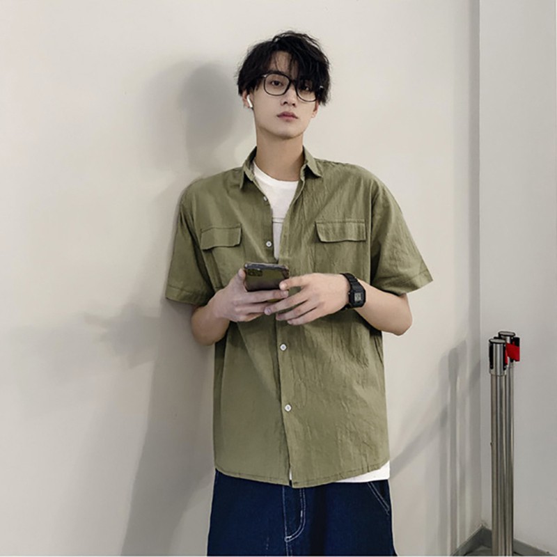 Áo sơ mi đũi cộc tay nam NPV chất đũi Li-nen trẻ trung, năng động, áo sơ mi 4 màu cơ bản dễ phối đồ | BigBuy360 - bigbuy360.vn