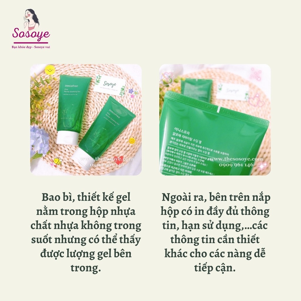 [Date 2023] Gel Lô Hội Innisfree Dưỡng Ẩm Mát Da Aloe Revital Soothing Gel 300ml