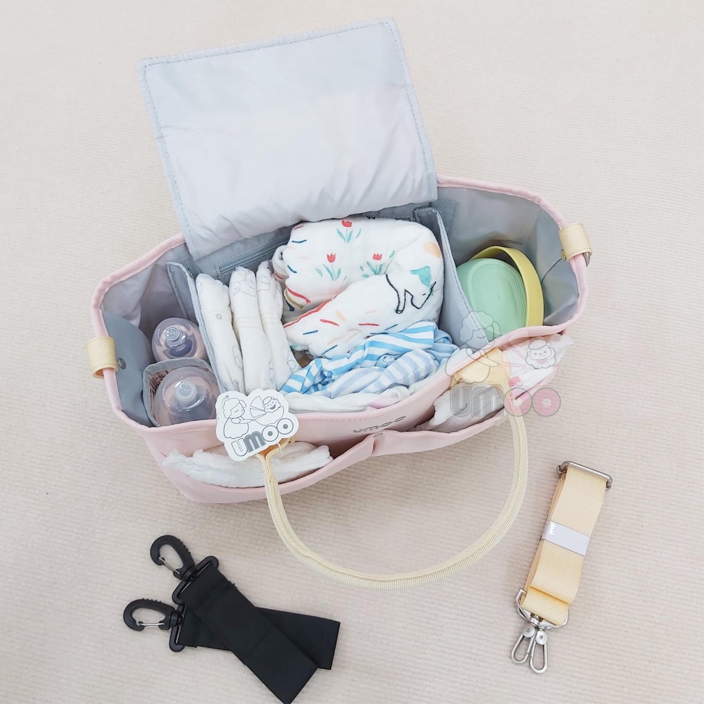 Túi xách bỉm sữa Umoo đa năng phong cách Hàn Quốc cho mẹ, túi xách chống nước cực kỳ tiện dụng