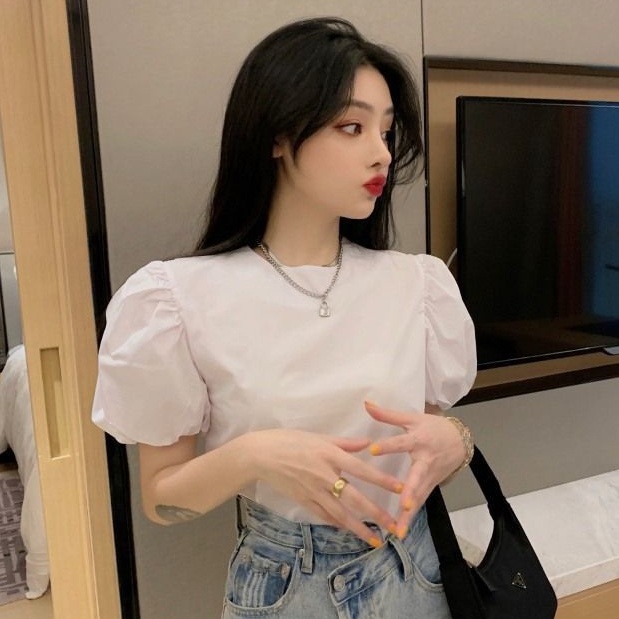 Áo Sơ Mi Chiffon Tay Phồng Ngắn Phong Cách Cổ Điển Thời Trang Mùa Hè Mới Dành Cho Nữ
