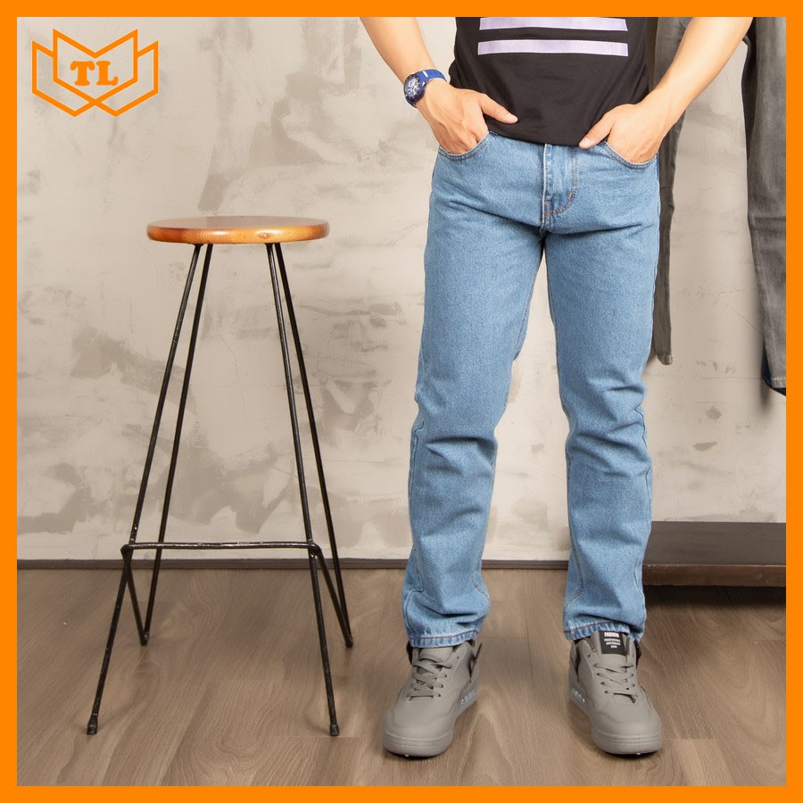 Quần jean nam ống suông xanh nhạt vải không co giãn TL62 Shop Thành Long