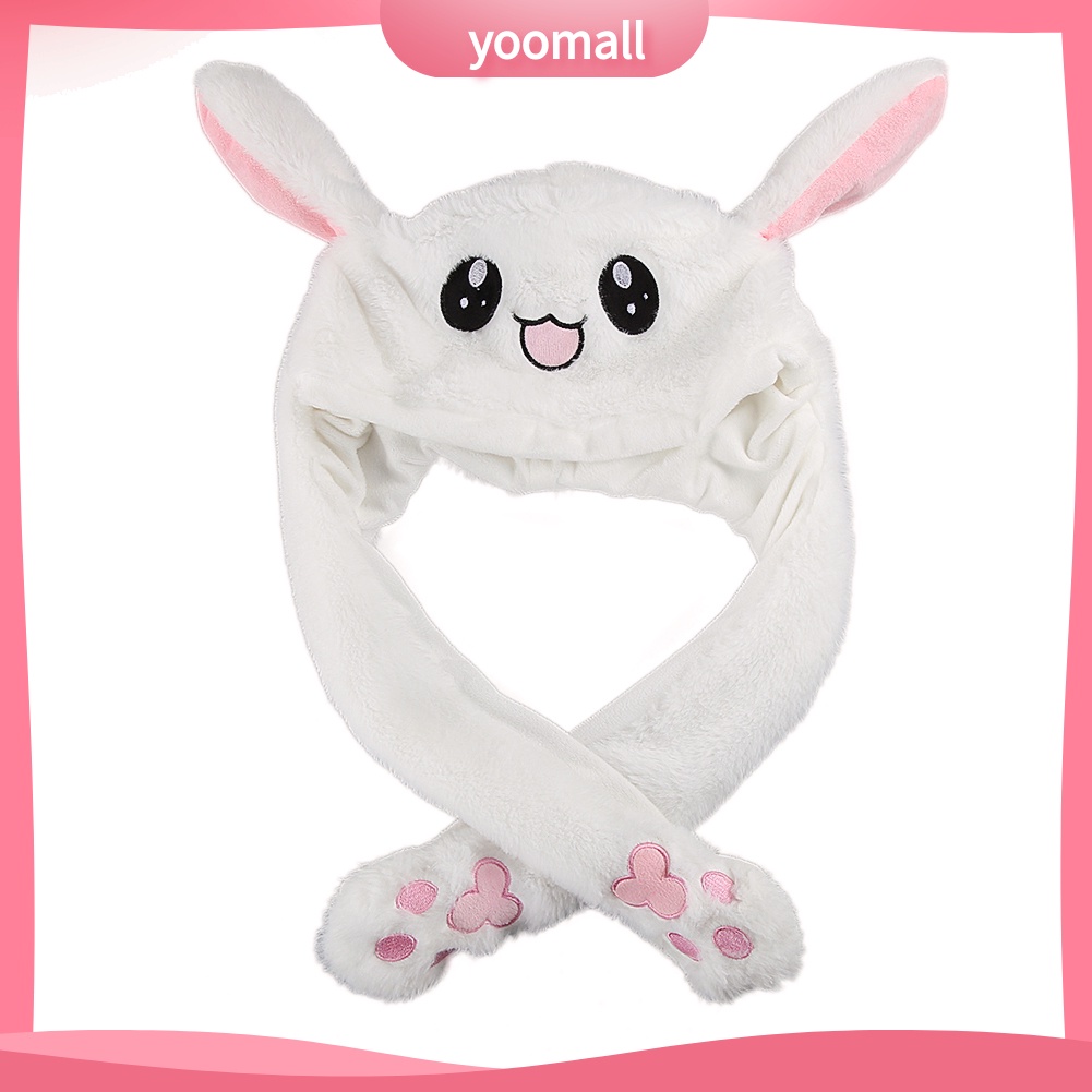 Mũ Trùm Đầu Nâng Cơ Tai Vải Nỉ Thiết Kế Tai Thỏ Dễ Thương Thời Trang Mùa Đông Cho Nữ