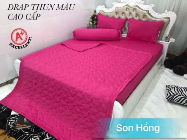 Drap thun trơn hoa văn 1 màu