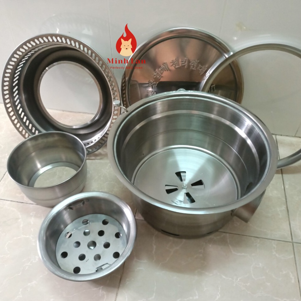 Bếp nướng than hoa hút khói dưới, bếp âm