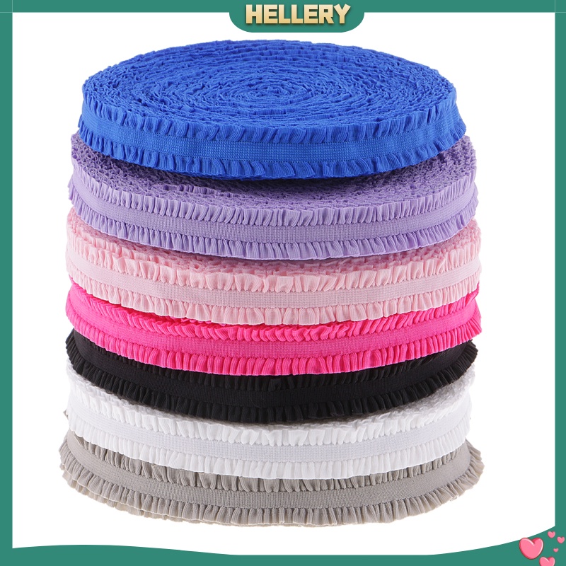 1 Cuộn Ruy Băng Ren Co Giãn Hai Lớp Màu Xanh Dương Dùng May Vá Thủ Công
