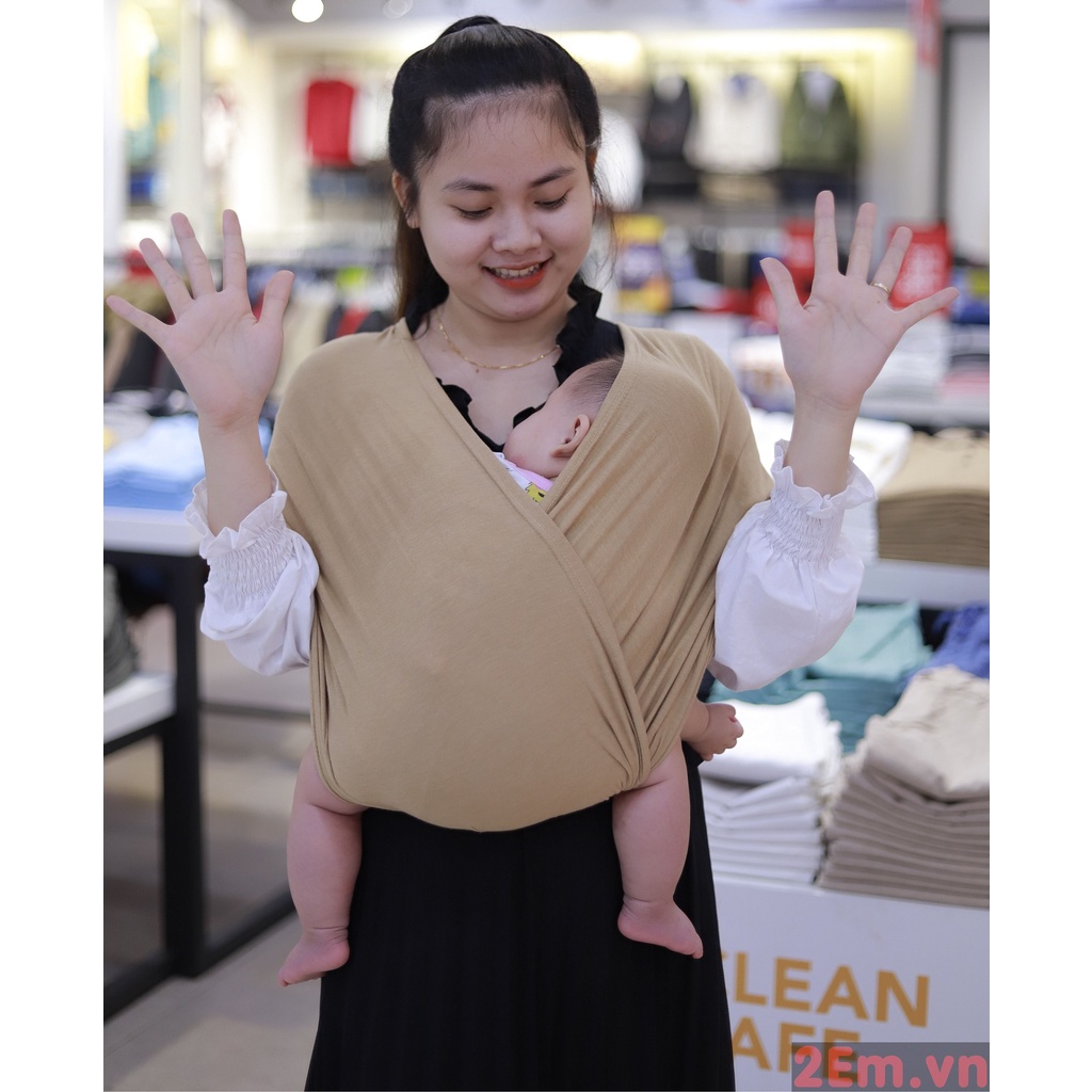 [SIÊU RẺ] (HÌNH THẬT) Địu sling vải em be sling cho em bé chỉnh size - 0  -24 tháng