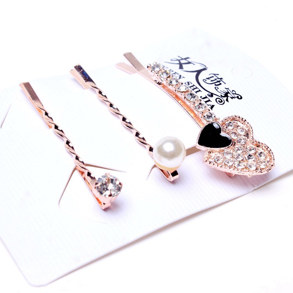 Set 3 kẹp tóc đính đá thời trang cho nữ