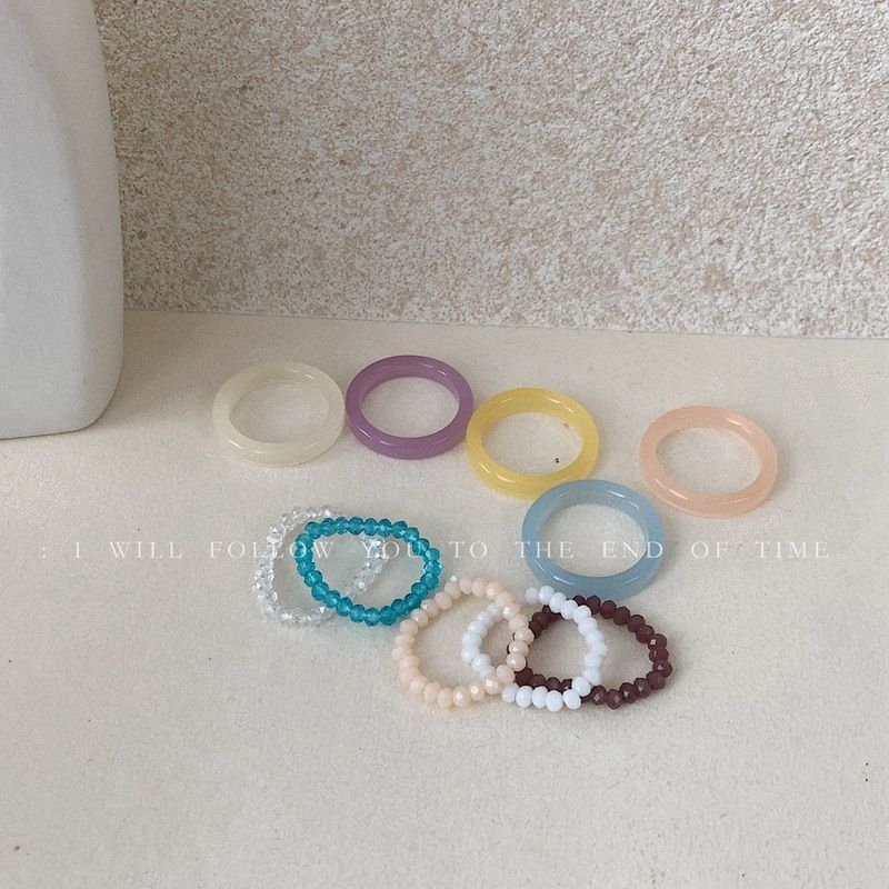 Nhẫn đính đá pha lê phong cách vintage tùy chọn màu sắc