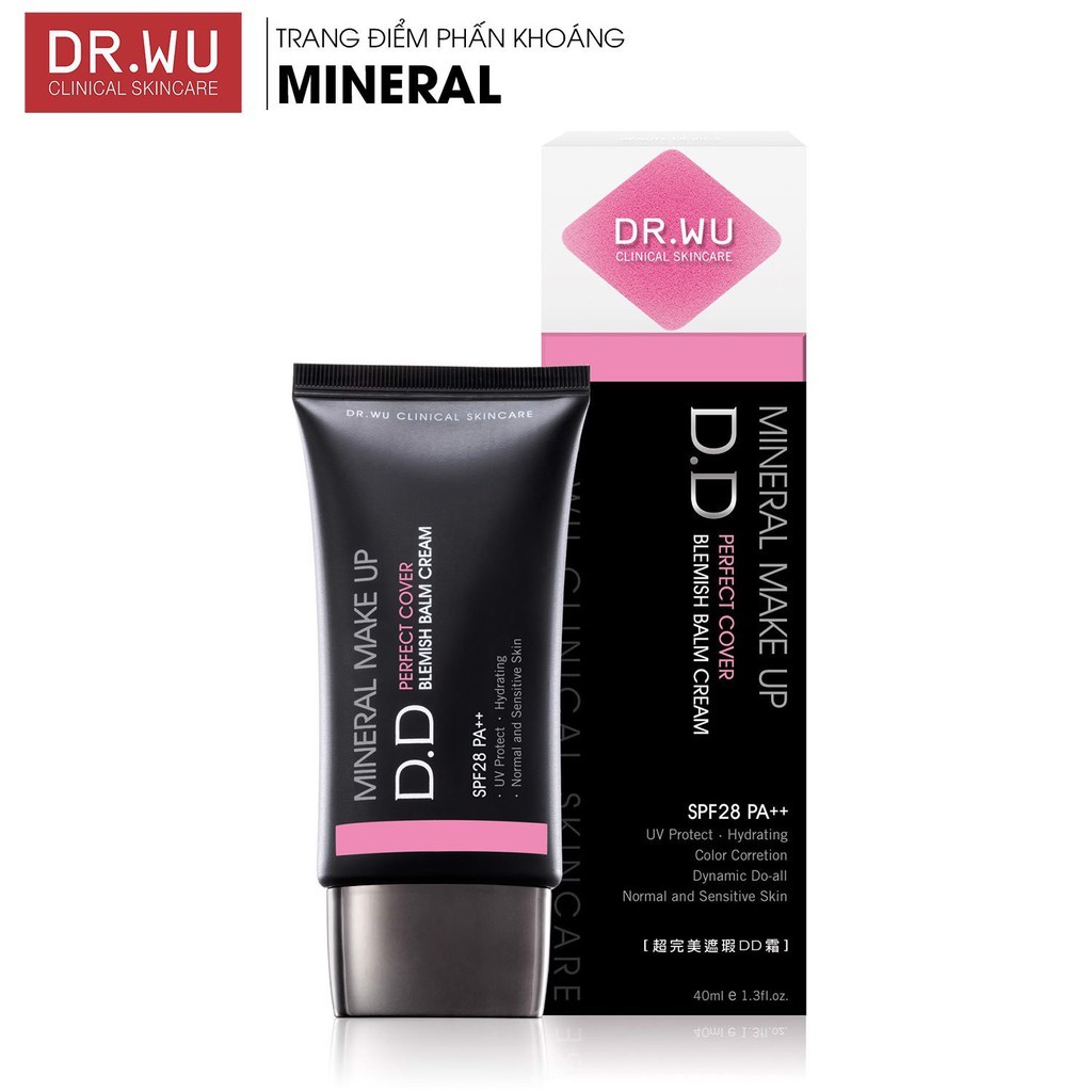 [Dr.Wu] Kem nền cao cấp D.D Mineral Make Up SPF28 PA++ kèm mút tán (date ngắn 2021) | BigBuy360 - bigbuy360.vn