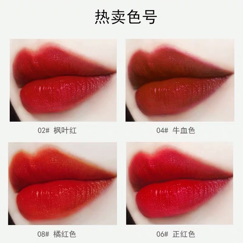 Set Son Kem Lì 4 Cây HIH Hoa Anh Đào Nội Địa Trung Bộ Son Tint Lip Gloss 4 Cây Tráng Gương Chống Thấm Nước Se