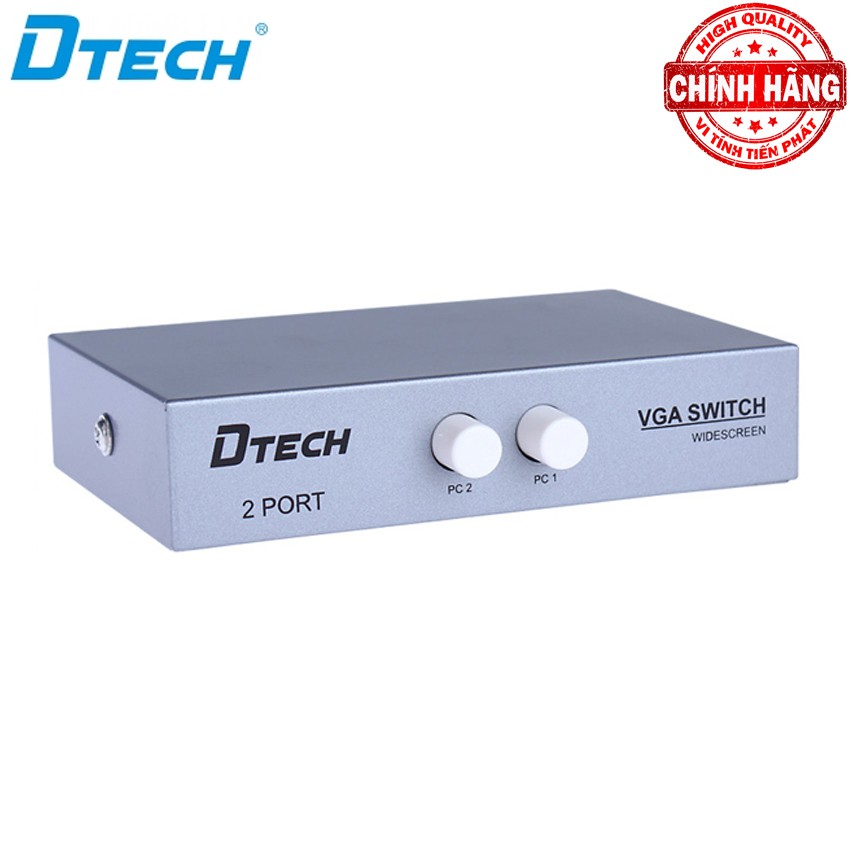 Switch bộ chia cổng VGA 2 ra 1 (2 máy tính ra 1 màn hình) Dtech DT-7032