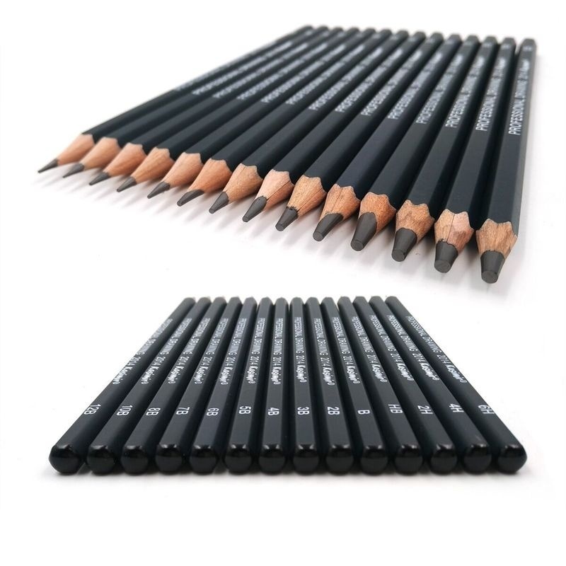 Set 14 Bút Chì 6H-12B Vẽ Tranh Chuyên Nghiệp