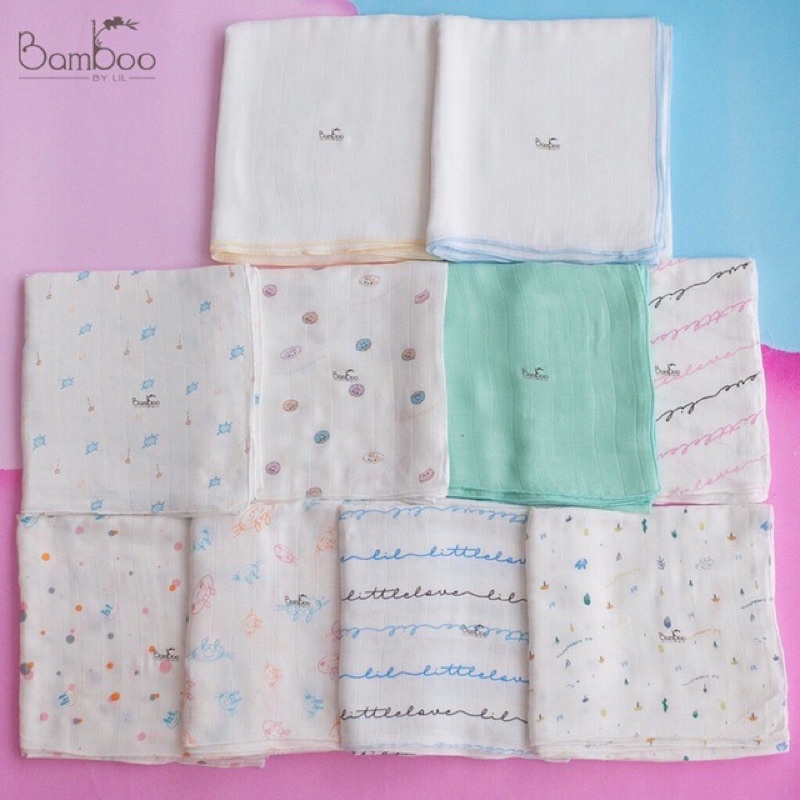 Set 10 khăn sữa sợi tre organic siêu mềm cho bé