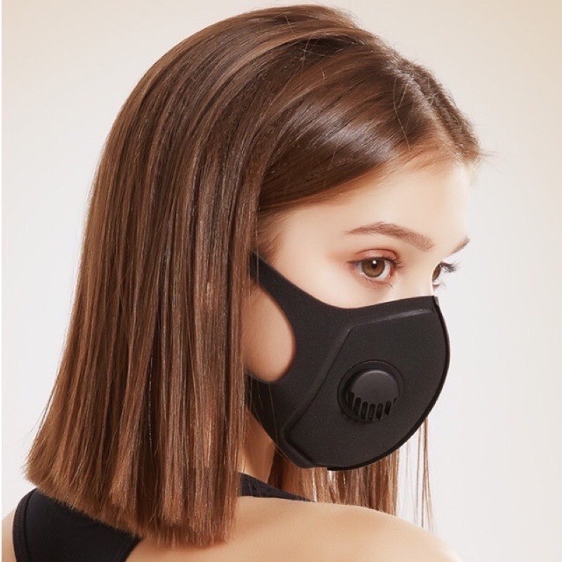 Combo 5 khẩu trang Pitta Mask có van thở thoáng khí, có thể Giặt được màu Đen