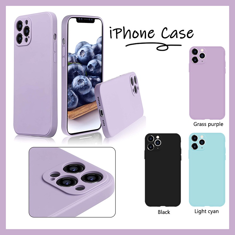 Ốp điện thoại silicon màu trơn bảo vệ camera cho Iphone 12 11 Pro Max 8 7 6 6s Plus X Xr Xs Max