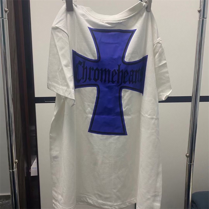 Ch High Street Trend Áo Thun Tay Ngắn Dáng Rộng In Hình Móng Ngựa Cổ Điển Phía Trước Thời Trang Đường Phố Giản Dị