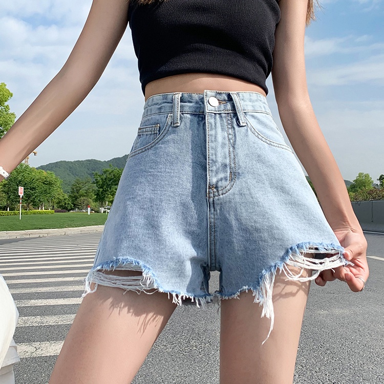 Quần Short Jean Rách Plus Size Cho Nữ